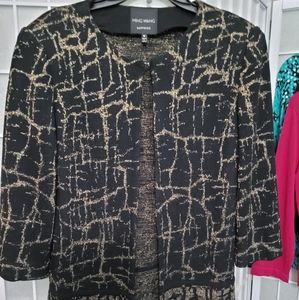 Ming Wang Sapphire black and gold knit jacket, M